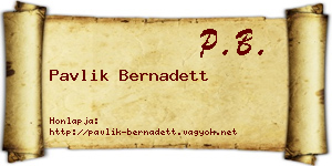 Pavlik Bernadett névjegykártya