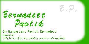 bernadett pavlik business card